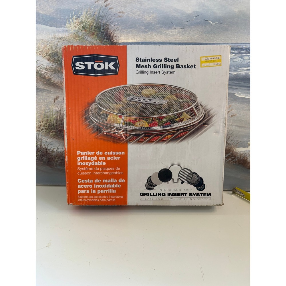 STOK Stainless Steel Mesh Grilling Basket Insert System with Interlocking Lid